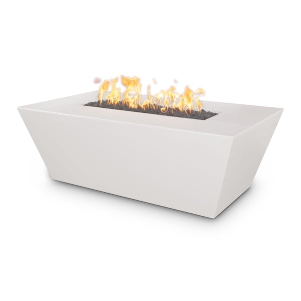 The Outdoor Plus 60 Rectangular Angelus Fire Pit, GFRC Concrete, White, Plug & Play Electronic Ignition, Liquid Propane OPT-AGLGF60EKIT-LIM-LP - main